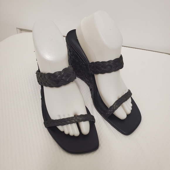 Steven New York "Ardy" Raffia Espadrille Wedge Double Strap Sandals Size 10 - Picture 11 of 14